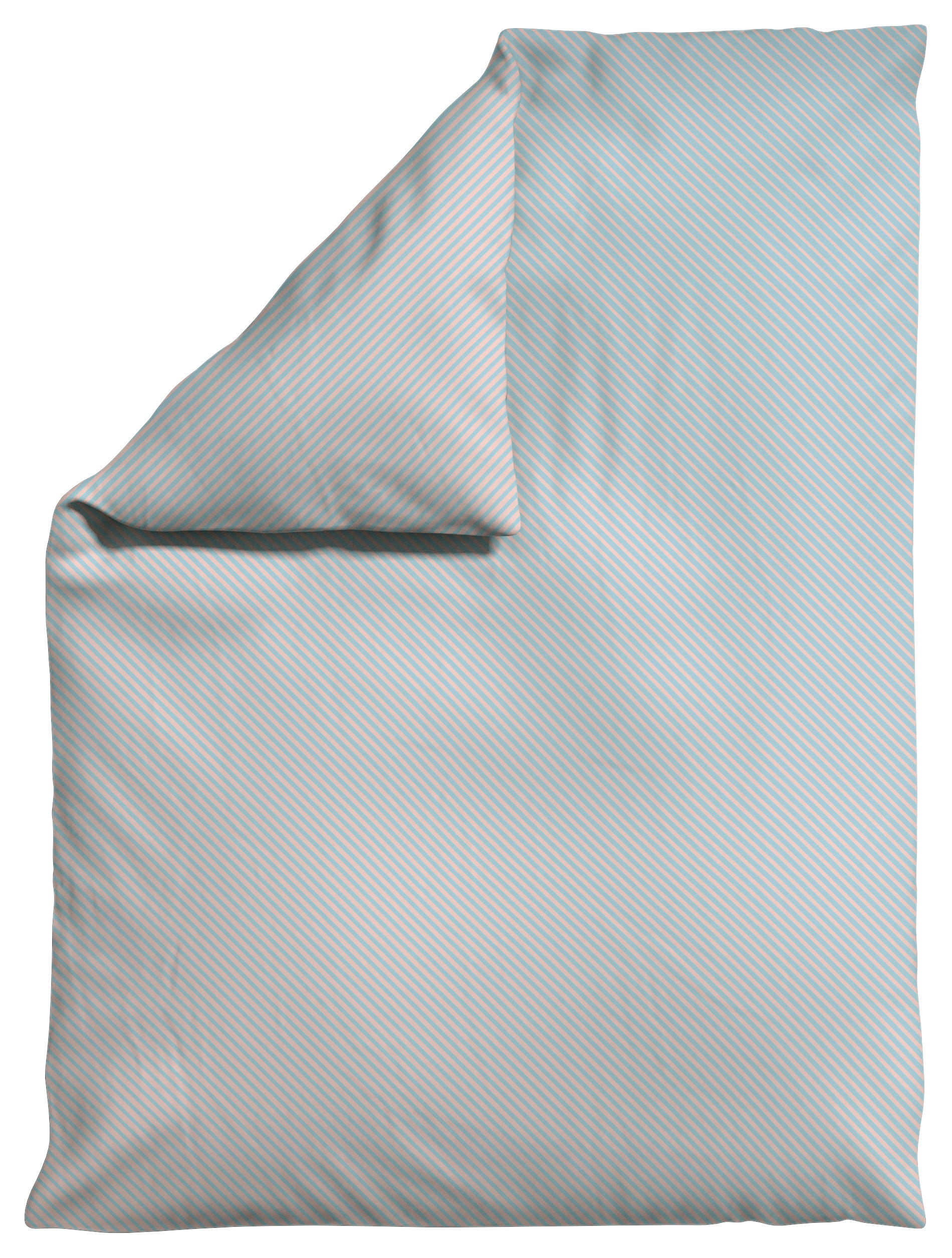 Schlafgut Bettdeckenbezug Woven Satin Fade Rosa, Hellblau 135-140x200 cm