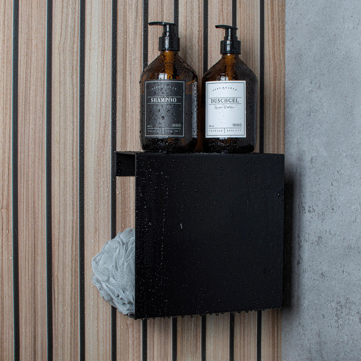 DUSCHABLAGE Metall  - Schwarz, Basics, Metall (22,5/22,5/9,5cm) - Novel