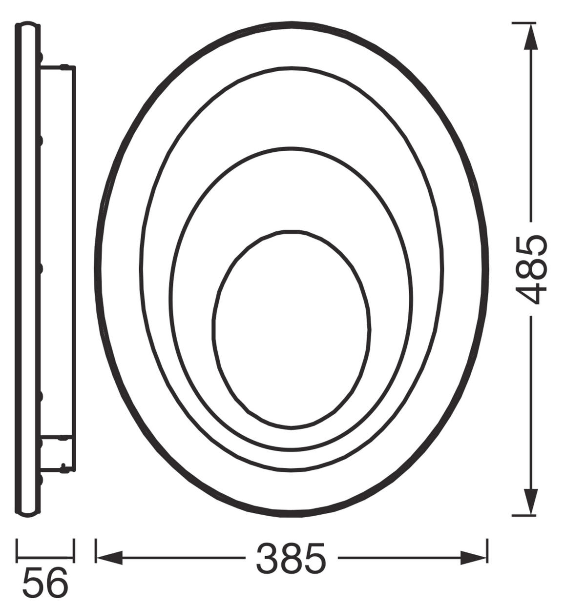 LED-DECKENLEUCHTE Orbis Spiral 38,5/48,5/5,6 cm   - Grau, Design, Kunststoff/Metall (38,5/48,5/5,6cm) - Osram