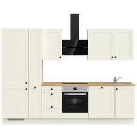 KÜCHENLEERBLOCK 300 cm   in Weiß, Eichefarben  - Eichefarben/Schwarz, MODERN, Holzwerkstoff/Metall (300cm) - Nobilia