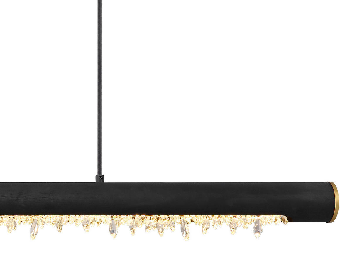 HÄNGELEUCHTE 100/8/150 cm   - Klar/Schwarz, Basics, Holz/Kunststoff (100/8/150cm) - Globo