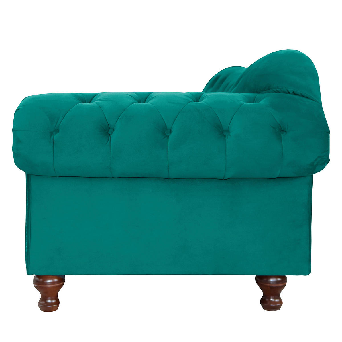 3-SITZER-SOFA SHEFFIELD Mikrofaser Türkis  - Türkis/Braun, Design, Holz/Textil (230/92/90cm) - P & B