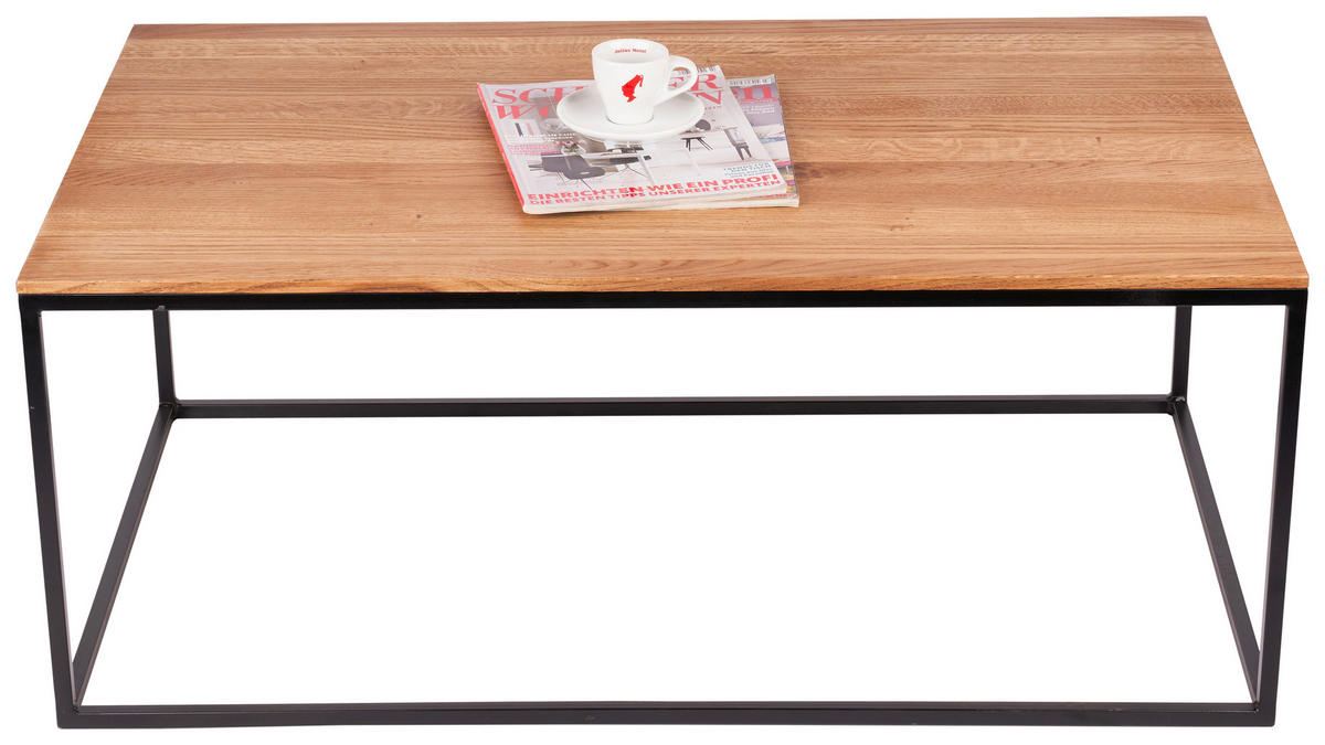 COUCHTISCH in Holz 110/60/40 cm  - Schwarz/Naturfarben, Basics, Holz/Metall (110/60/40cm) - MID.YOU