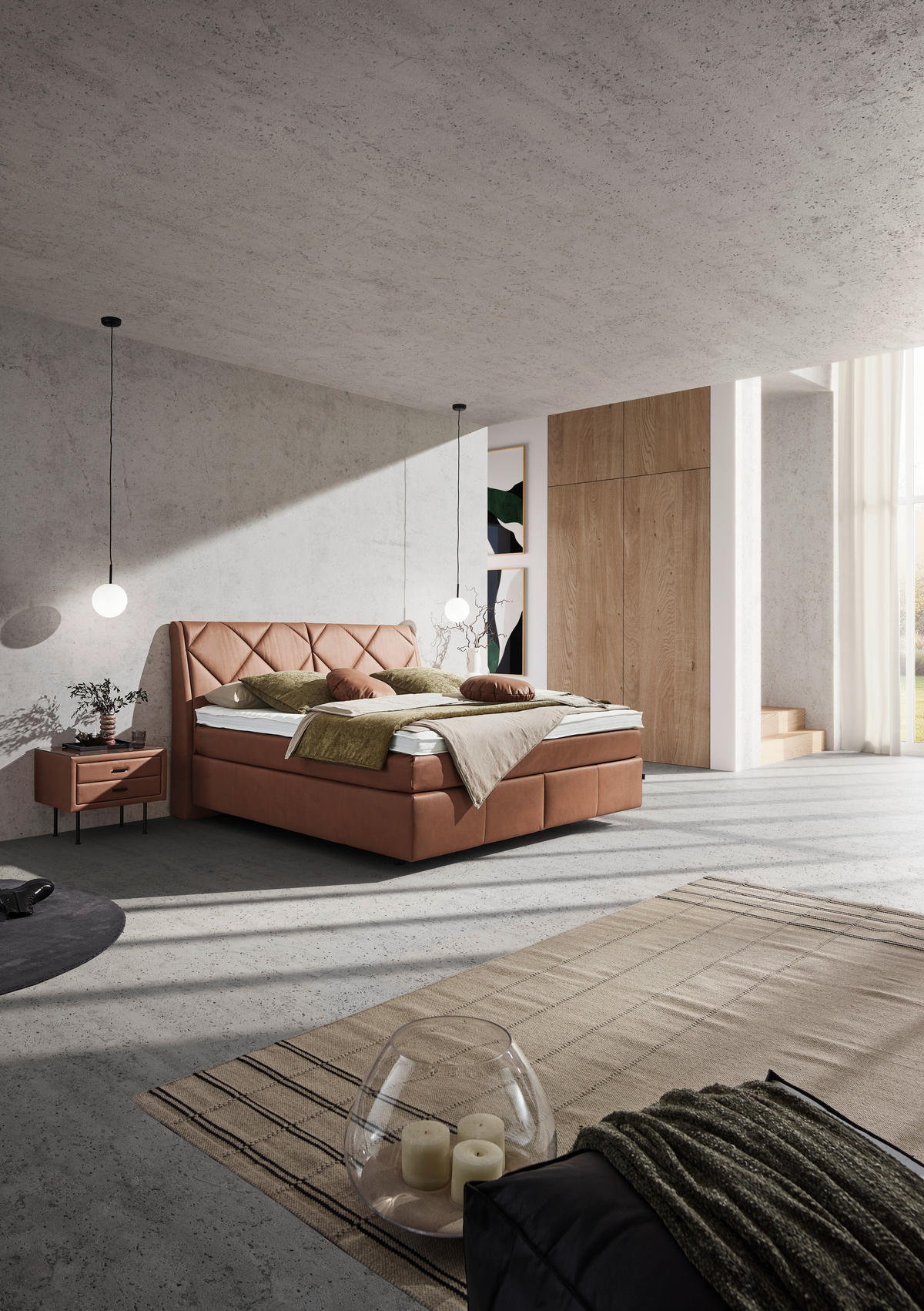 BOXSPRINGBETT 200/200 cm  in Braun  - Schwarz/Braun, KONVENTIONELL, Kunststoff/Textil (200/200cm) - Dieter Knoll