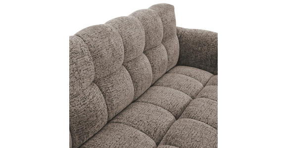 SITZBANK in Textil Graubraun  - Graubraun/Schwarz, Design, Textil/Metall (200/91/78cm) - Novel