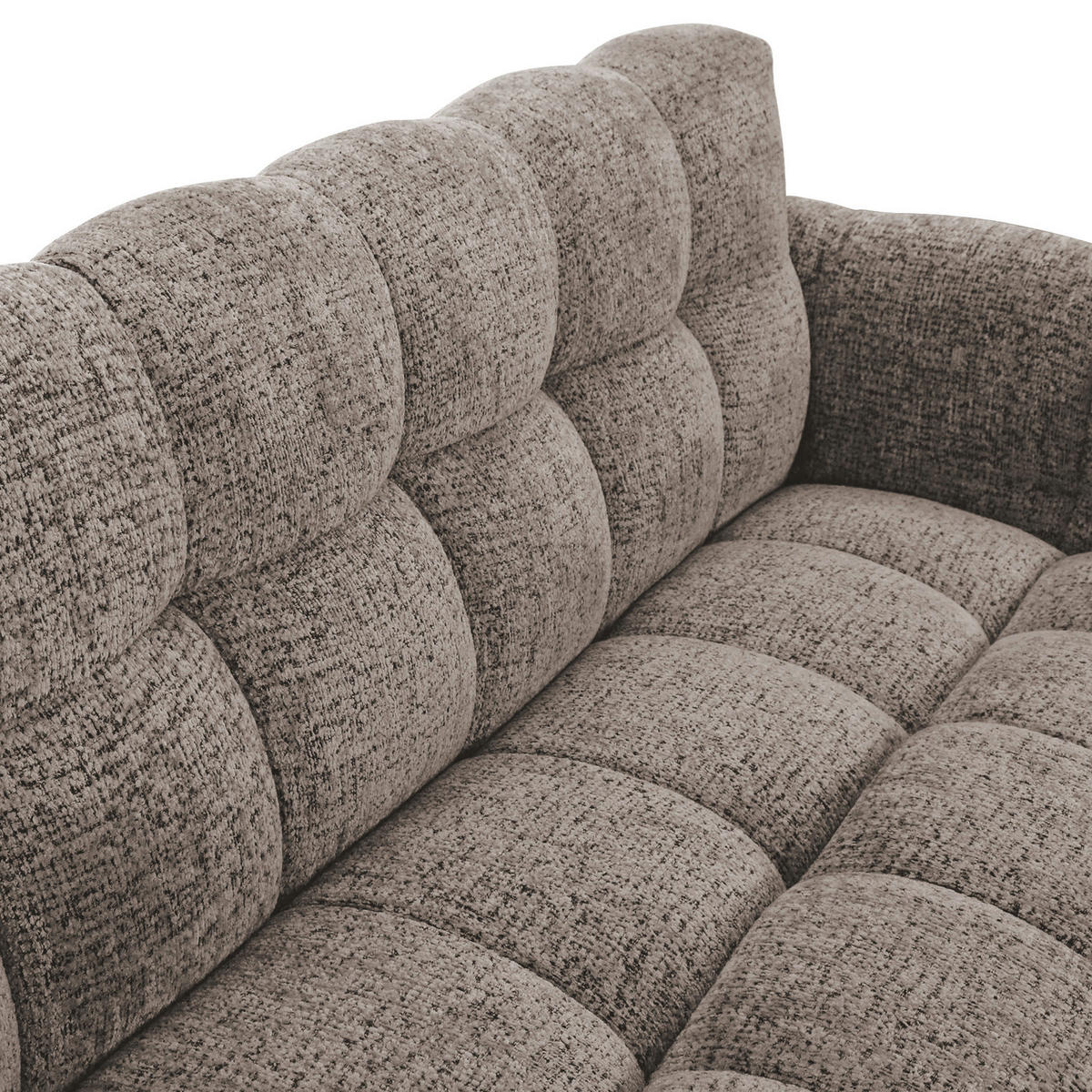 SITZBANK in Textil Graubraun  - Graubraun/Schwarz, Design, Textil/Metall (200/91/78cm) - Novel