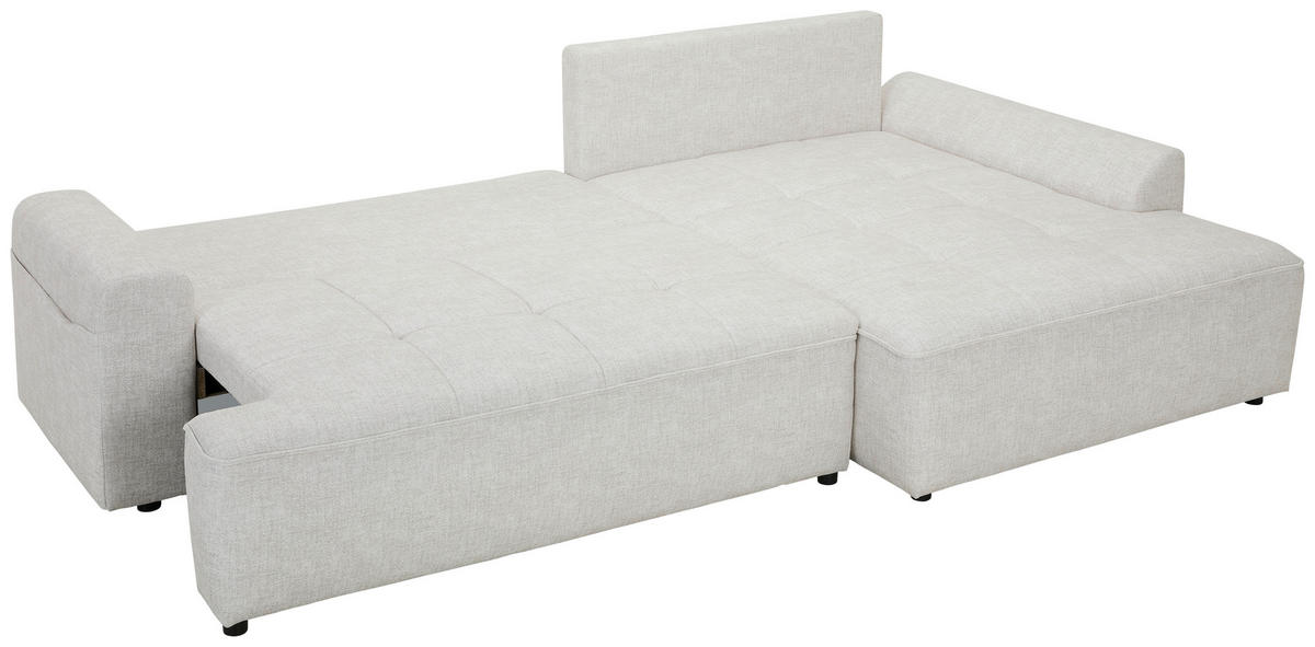 ECKSOFA Naturfarben Mikrofaser  - Schwarz/Naturfarben, KONVENTIONELL, Kunststoff/Textil (295/169cm) - Carryhome