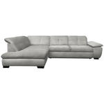ECKSOFA Hellgrau Flachgewebe  - Hellgrau/Schwarz, Design, Textil/Metall (242/313cm) - Xora