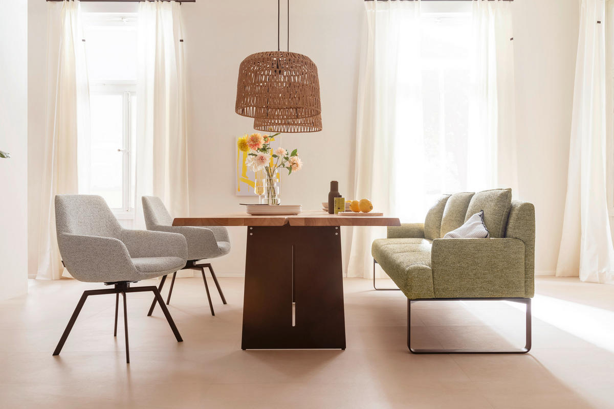 ESSTISCH in Holz, Metall 250/110/75 cm  - Eichefarben/Anthrazit, Design, Holz/Metall (250/110/75cm) - Schöner Wohnen