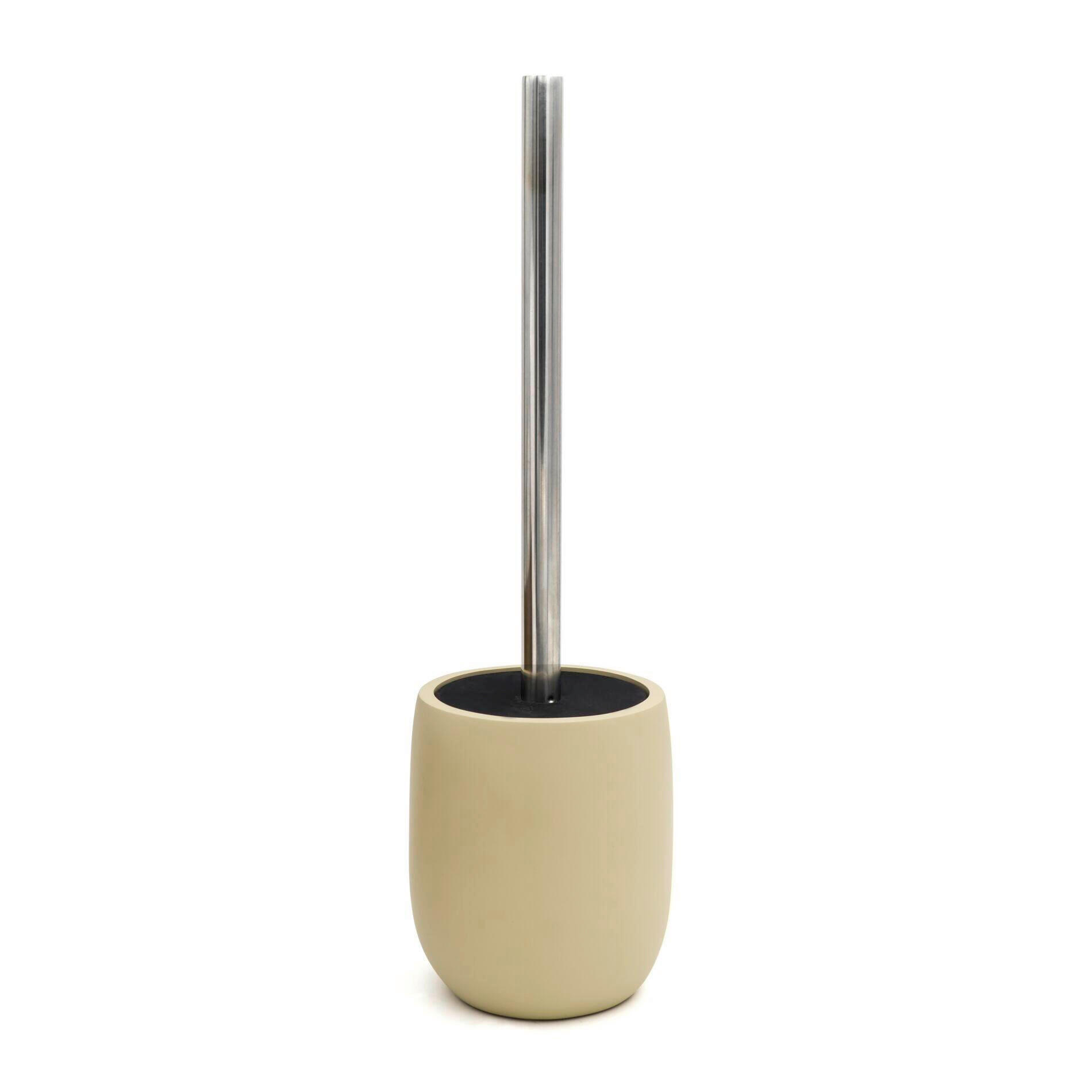 WC-BÜRSTENGARNITUR Metall  Kunststoff   - Chromfarben/Beige, Basics, Kunststoff/Metall (10,5/35,5/10,5cm) - Sadena