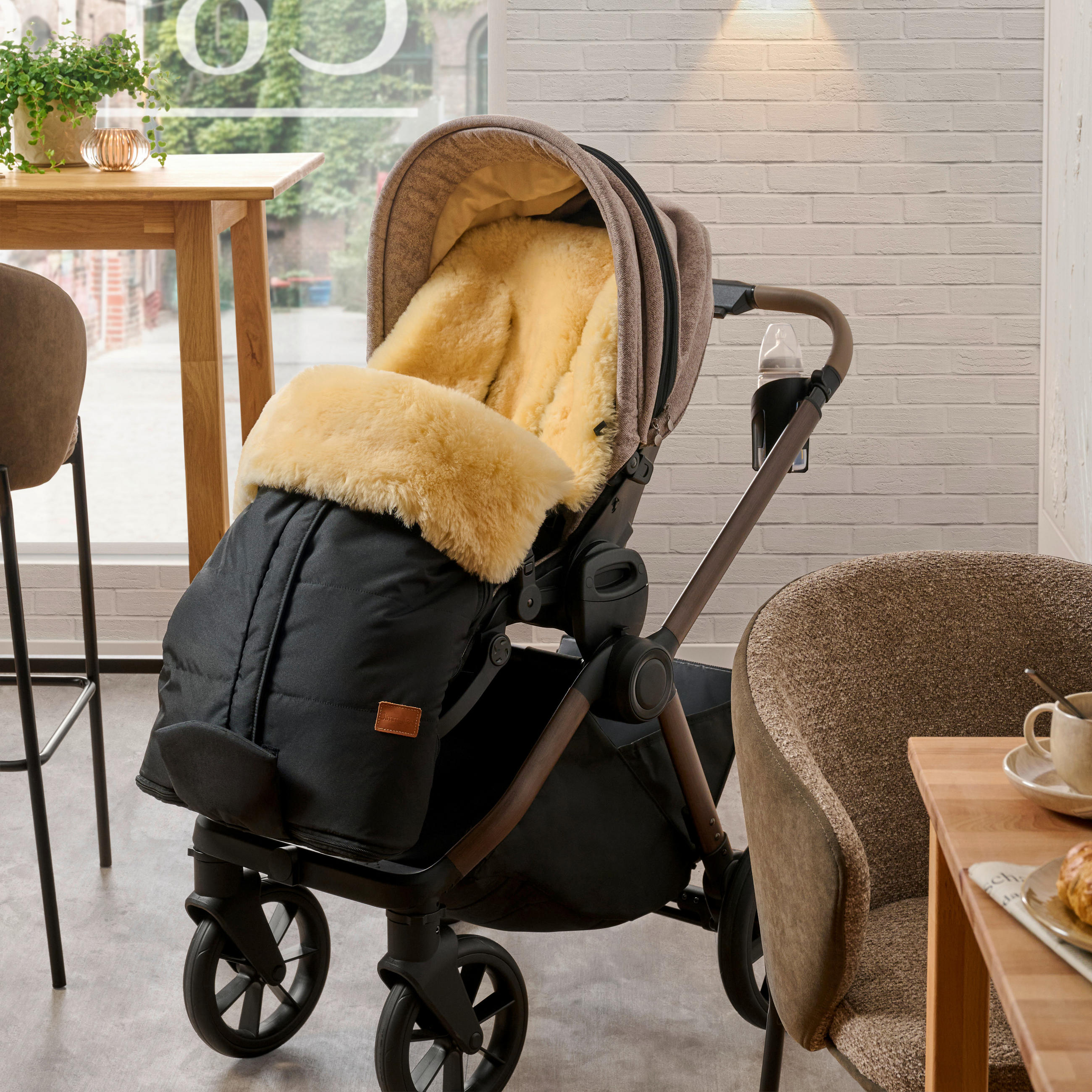 FELLSACK  - Creme/Schwarz, Basics, Textil (49/100cm) - Jimmylee