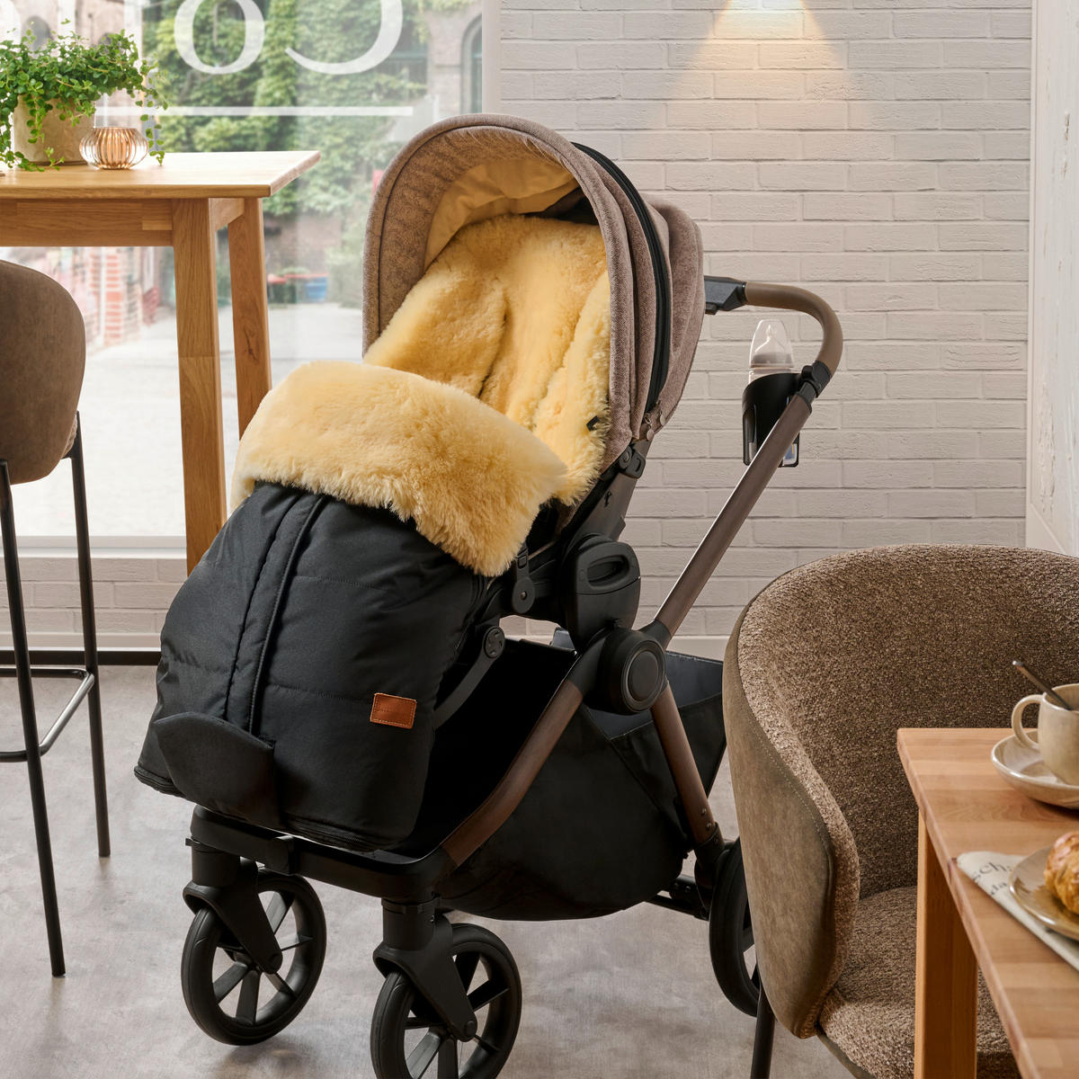 FELLSACK  - Creme/Schwarz, Basics, Textil (49/100cm) - Jimmylee