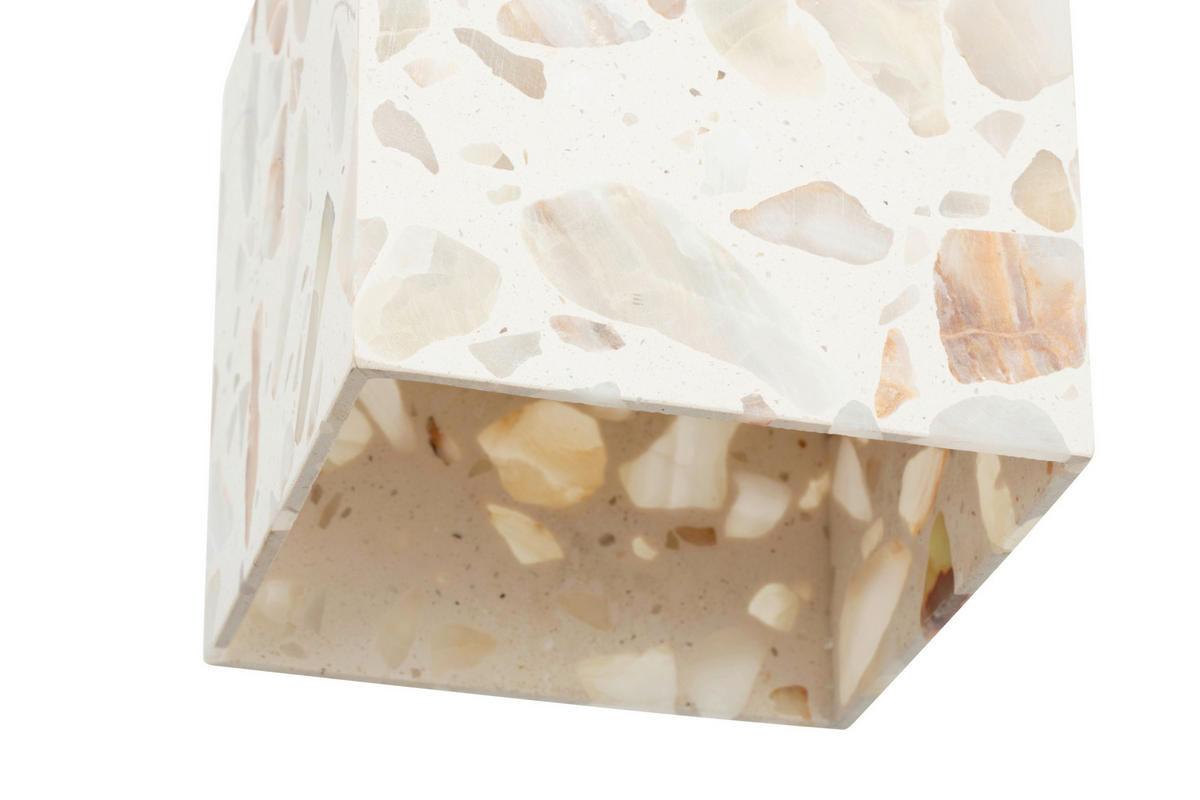 HÄNGELEUCHTE 15/15/120 cm  - Beige, Design, Stein/Metall (15/15/120cm) - Collet's Monde