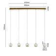 LED-HÄNGELEUCHTE  96/9/150 cm    - Goldfarben, Design, Glas/Metall (96/9/150cm) - Dieter Knoll