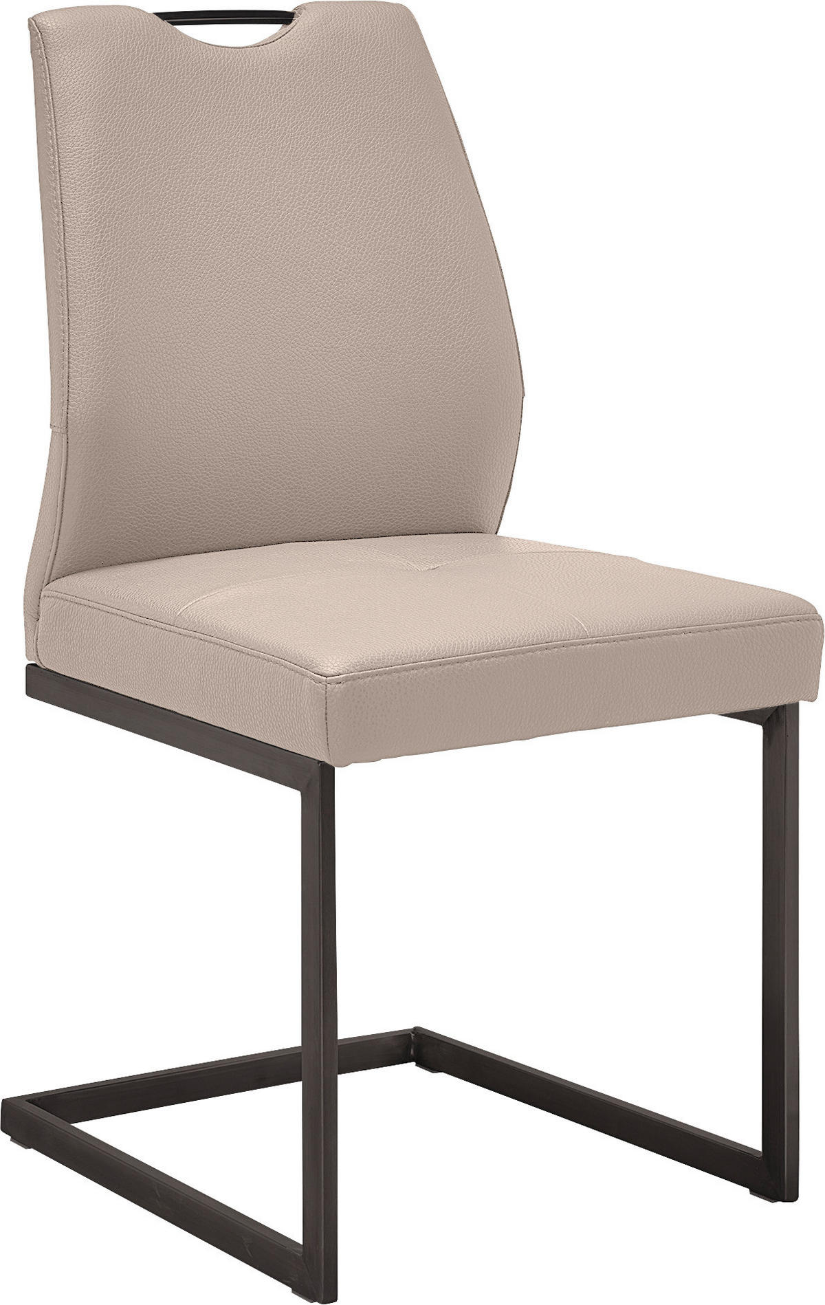 SCHWINGSTUHL  in Stahl Mikrofaser  - Creme/Schwarz, Design, Textil/Metall (47/58cm) - Dieter Knoll