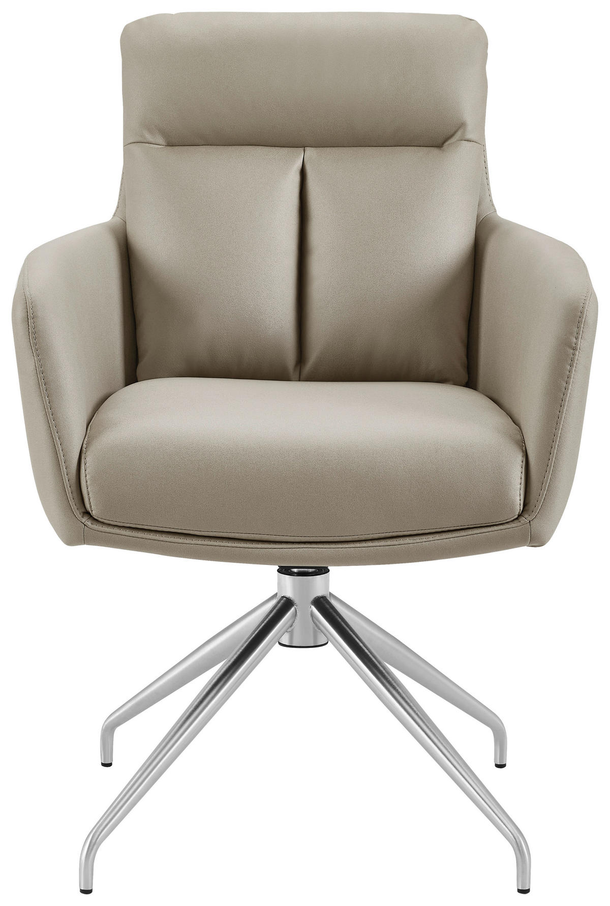 ARMLEHNSTUHL  in Edelstahl Mikrofaser  - Taupe/Edelstahlfarben, Design, Textil/Metall (62/89,5/65cm) - Novel