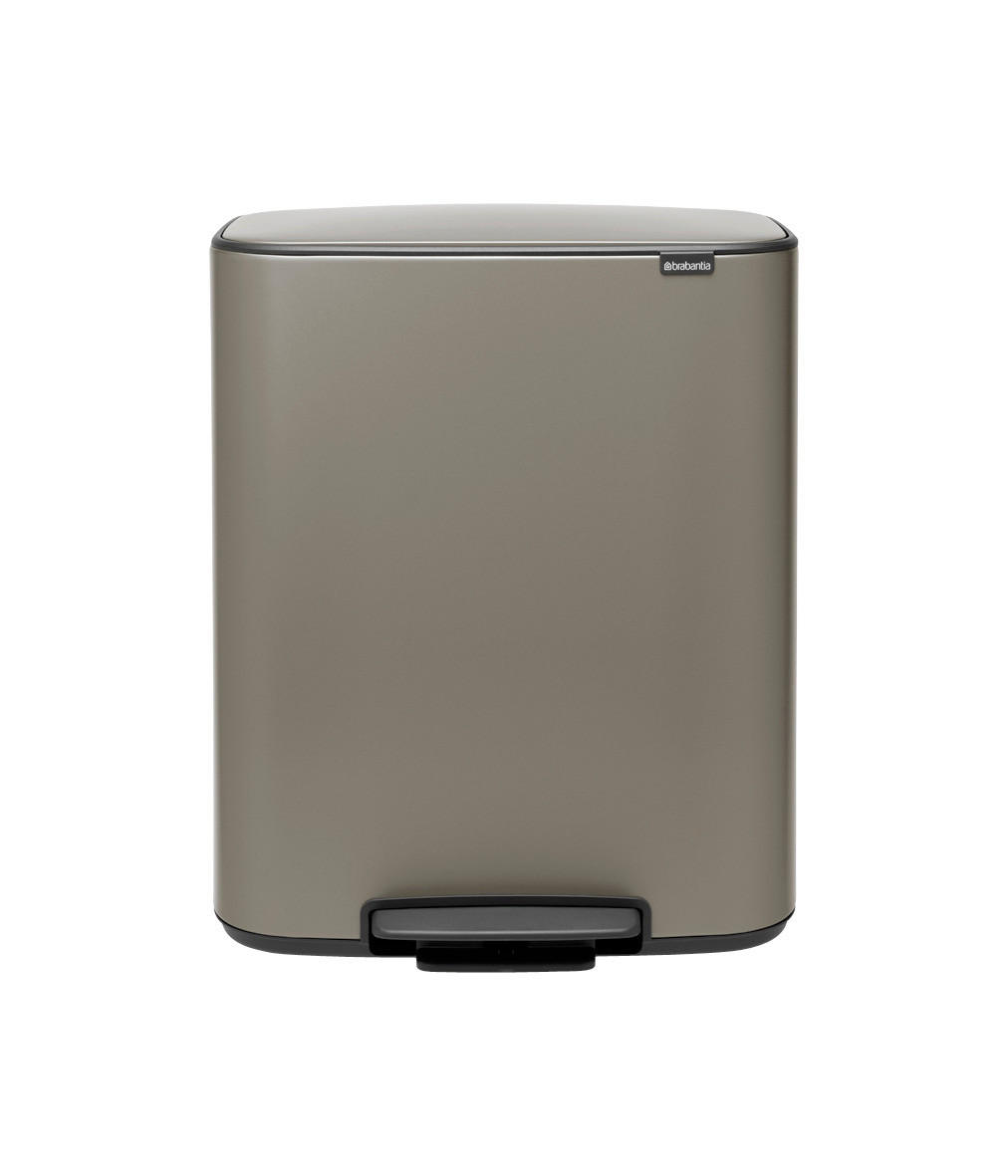 ABFALLEIMER BO TRETEIMER 2 X 30 L  - Schwarz/Grau, Basics, Kunststoff/Metall (54.1/65.2/36.3cm) - Brabantia