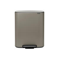 ABFALLEIMER BO TRETEIMER 2 X 30 L  - Schwarz/Grau, Basics, Kunststoff/Metall (54,1/65,2/36,3cm) - Brabantia