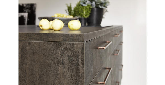 EINBAUKÜCHE - Birkefarben/Kupferfarben, Design, Holzwerkstoff - Dieter Knoll