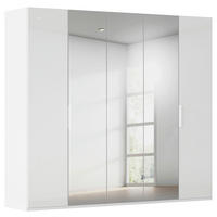 DREHTÜRENSCHRANK 251/235/61 cm,  in Weiß, 5 Tür(en)  - Weiß, Basics, Glas/Holzwerkstoff (251/235/61cm) - Novel
