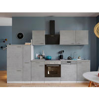 KÜCHENBLOCK 310 cm   in Grau, Weiß  - Edelstahlfarben/Weiß, Basics, Holzwerkstoff/Metall (310cm) - Respekta