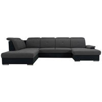 SEDACÍ SOUPRAVA, textil, černá, tmavě šedá - barvy stříbra/černá, Design, textil/plast (263/365/187cm) - Cantus