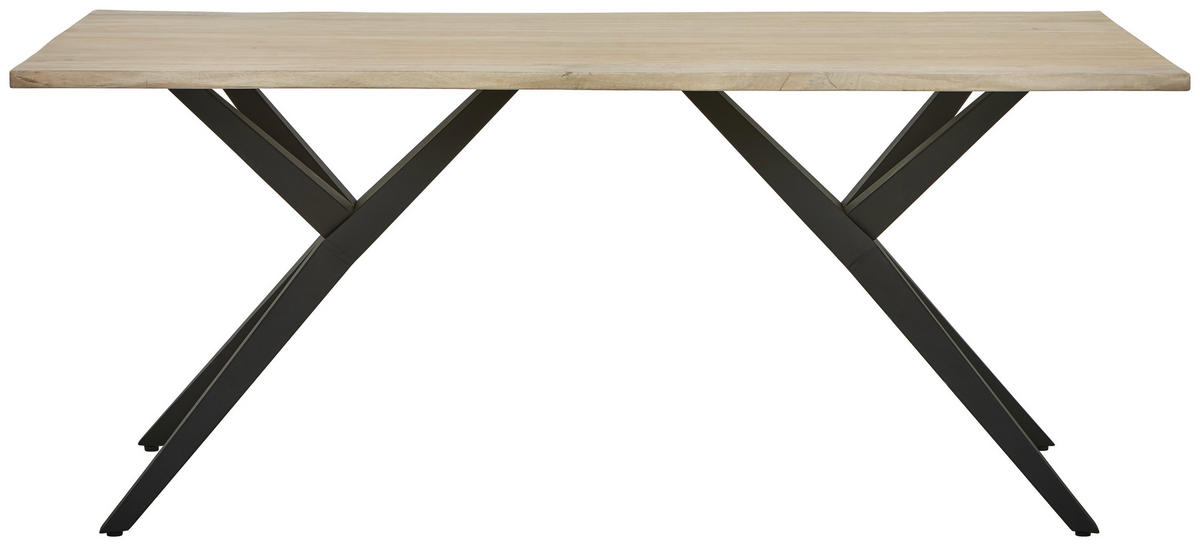 MATBORD 180/90/77 cm massivt trä  trä, metall finns i olika storlekar rektangulär svart, akaciefärgad  - svart/akaciefärgad, Lifestyle, metall/trä (180/90/77cm) - Landscape