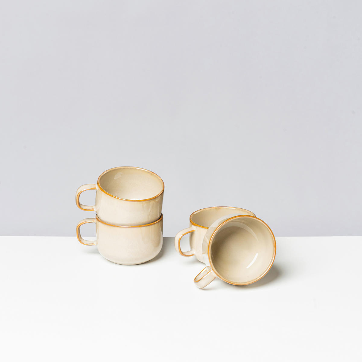 TASSENSET NEBELWALD 4-teilig  - Beige, Basics, Keramik (11,2/5,8/8,7cm) - Gipfelstück