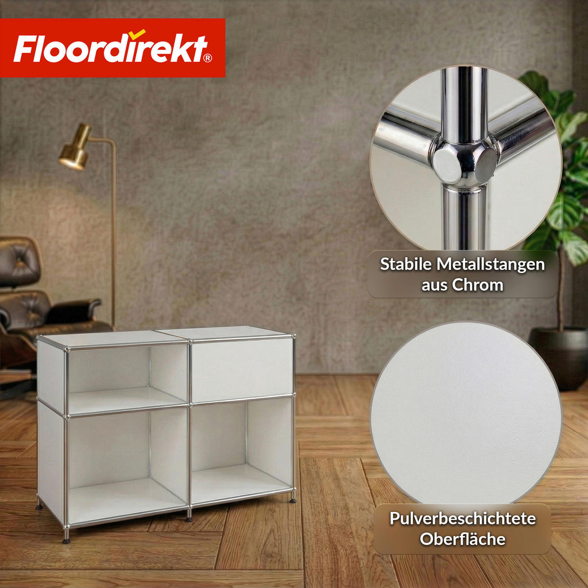 SIDEBOARD Concept Epure MK-030 88/65/40 cm  - Weiß, Basics, Metall (88/65/40cm) - Floordirekt