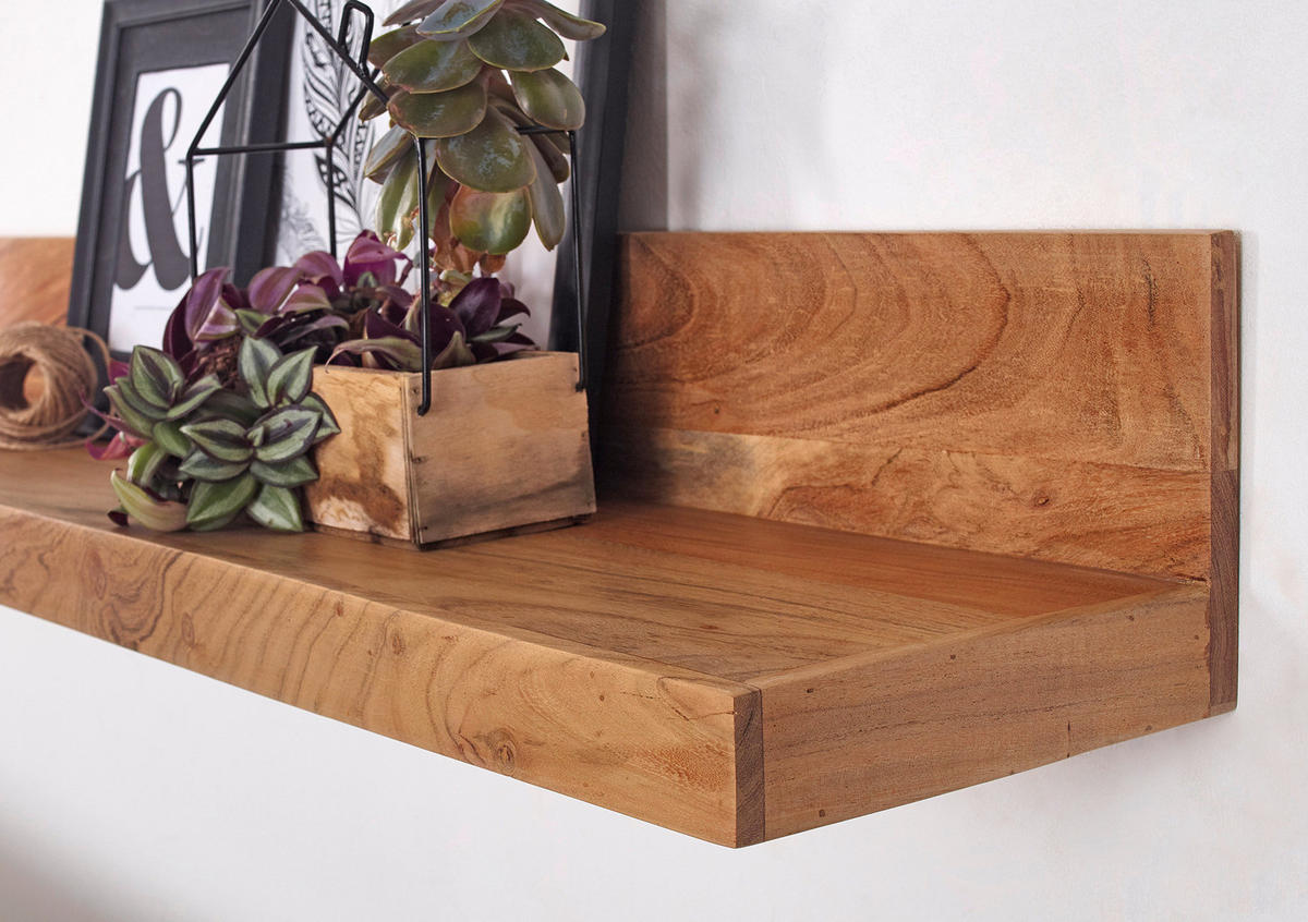 WANDREGAL Akazie massiv Akaziefarben  - Akaziefarben, MODERN, Holz (60/17/23cm) - MID.YOU