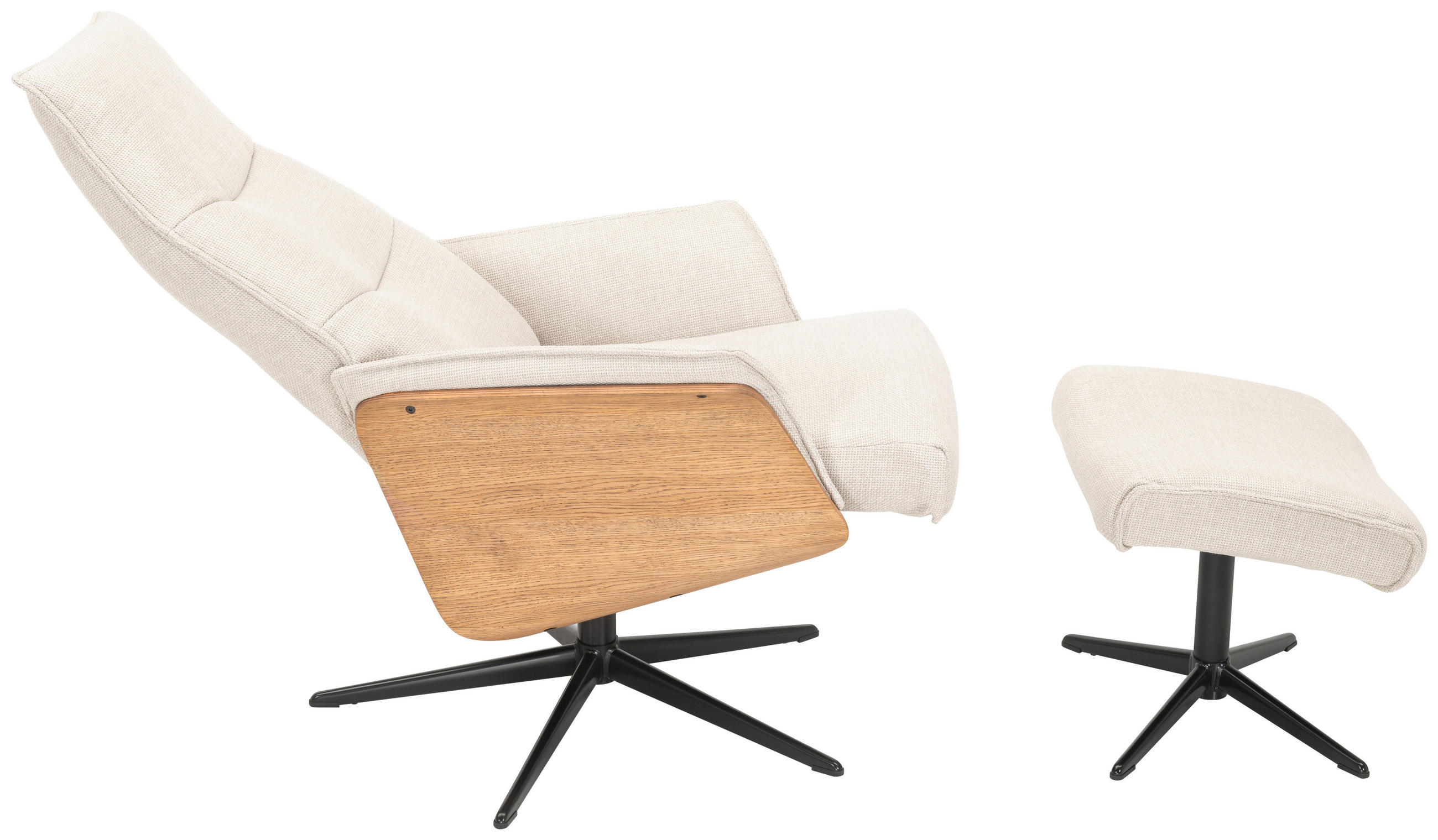 PALL i trä, metall, textil svart, beige  - beige/svart, Klassisk, metall/trä (46/42/42cm) - Welnova