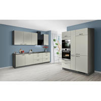 ECKKÜCHE 280/150 cm  in Hellgrau, Eiche grau  - Edelstahlfarben/Eiche grau, Design, Holzwerkstoff/Metall (280/150cm) - Welnova