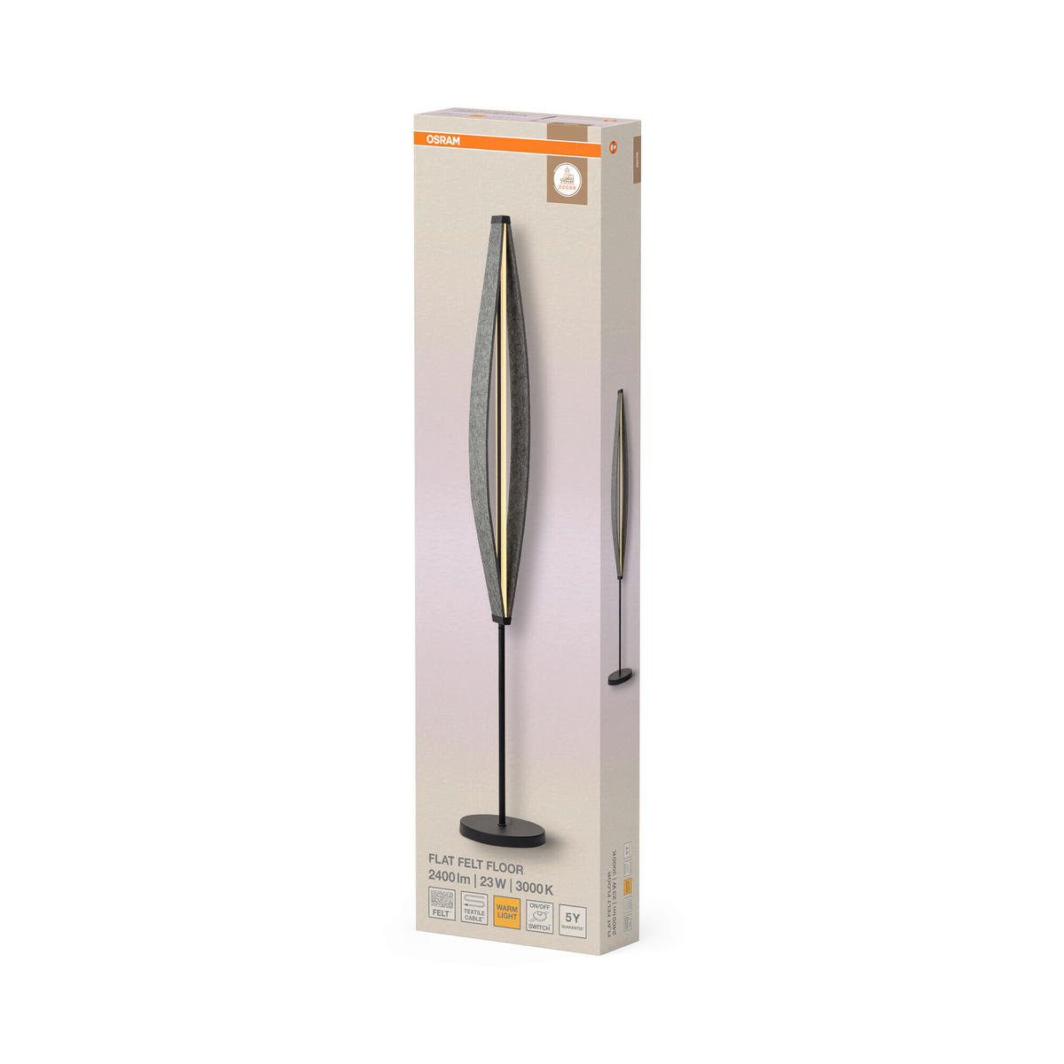LED-STEHLEUCHTE 25/152,5 cm    - Dunkelgrau, Design, Kunststoff/Textil (25/152,5cm) - Osram