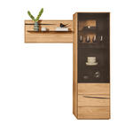 VITRINE in furniert Wildeiche Schwarz, Eichefarben - Eichefarben/Schwarz, Natur, Glas/Holz (154/192/40cm) - Waldwelt
