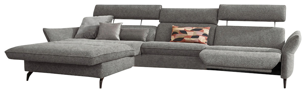 SEDEŽNA GARNITURA, siva  - siva, Design, tekstil (314/200/106cm)