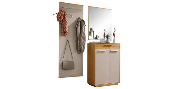 GARDEROBE 3-teilig in 145/195/37 cm - Taupe/Eichefarben, Design, Holz/Holzwerkstoff (145/195/37cm) - Novel