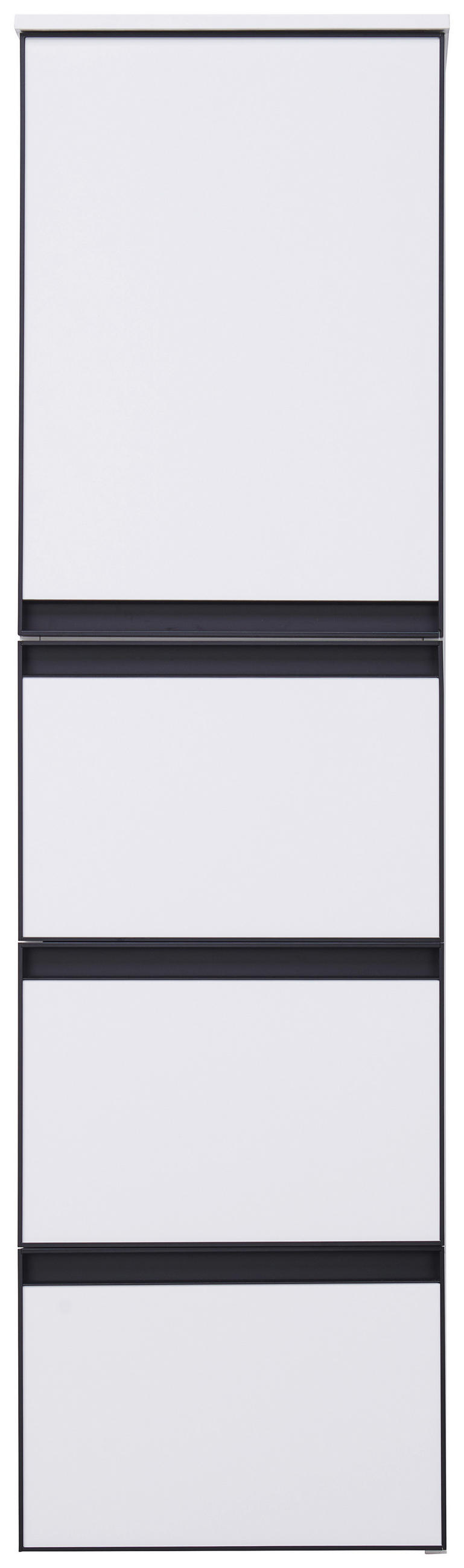 MIDISCHRANK 35/125/37 cm  - Schwarz/Weiß, MODERN, Glas/Holzwerkstoff (35/125/37cm) - Dieter Knoll