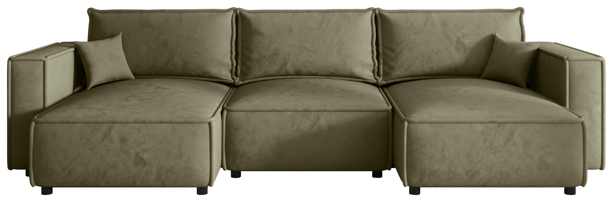 WOHNLANDSCHAFT Senfgelb Webstoff  - Senfgelb/Schwarz, MODERN, Kunststoff/Textil (153/350/153cm) - Xora