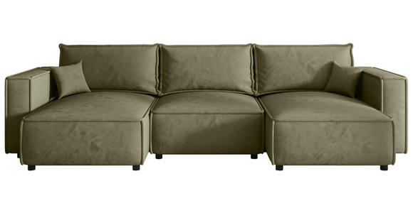 WOHNLANDSCHAFT Senfgelb Webstoff  - Senfgelb/Schwarz, MODERN, Kunststoff/Textil (153/350/153cm) - Xora