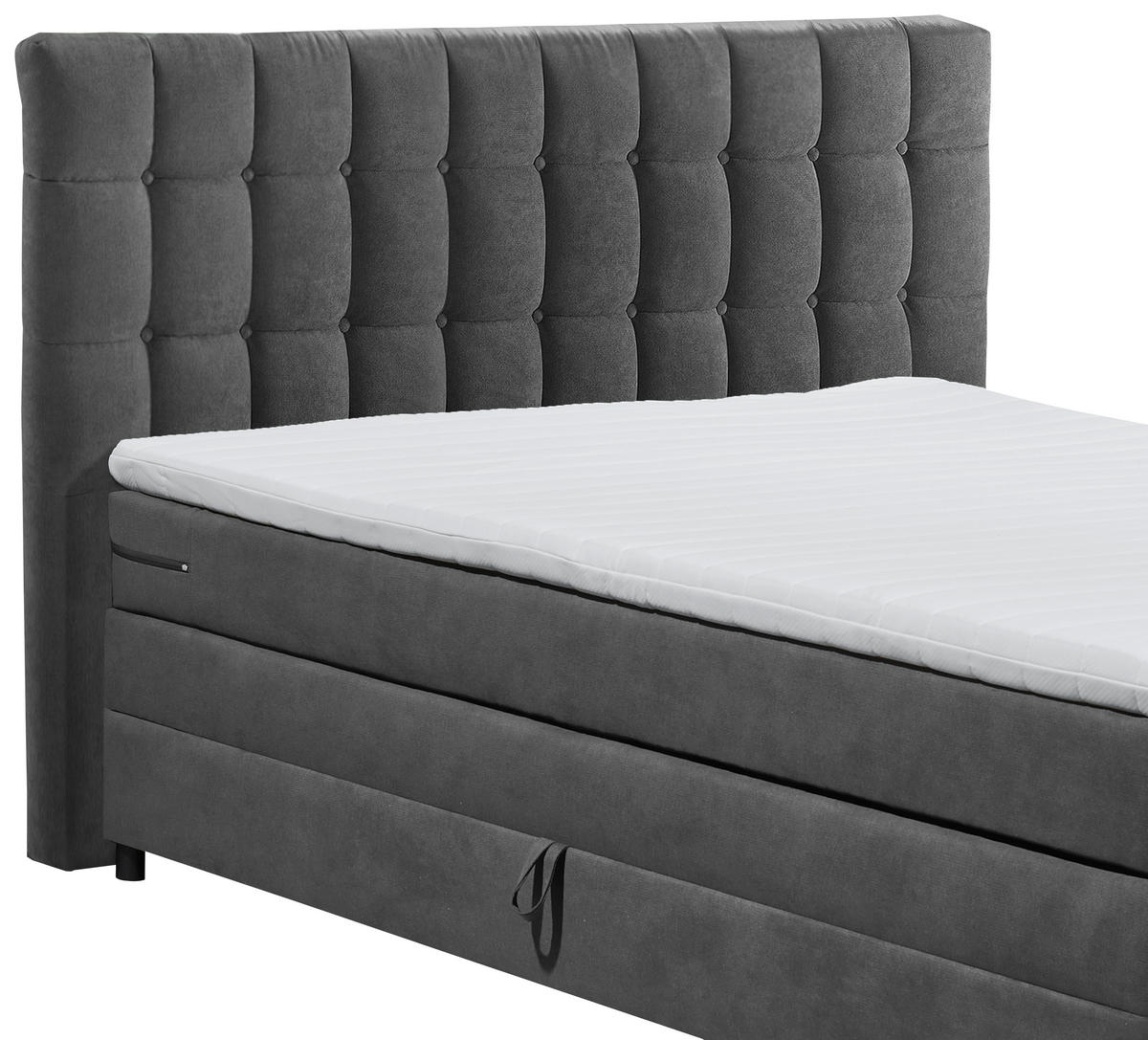 BOXSPRINGBETT 180/200 cm  in Anthrazit  - Anthrazit/Schwarz, Modern, Holzwerkstoff/Kunststoff (180/200cm) - MID.YOU