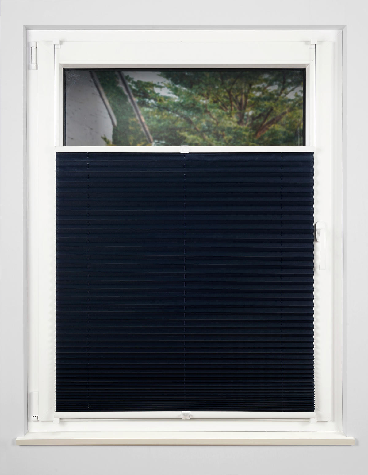 PLISSEE  halbtransparent   100/130 cm   - Dunkelblau, Basics, Textil (100/130cm)