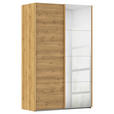 SCHWEBETÜRENSCHRANK 137/223/68 cm 2-türig Eichefarben  - Eichefarben, Design, Glas/Holzwerkstoff (137/223/68cm) - Novel