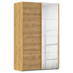 SCHWEBETÜRENSCHRANK  in Eichefarben  - Eichefarben, Design, Glas/Holzwerkstoff (137/223/68cm) - Novel