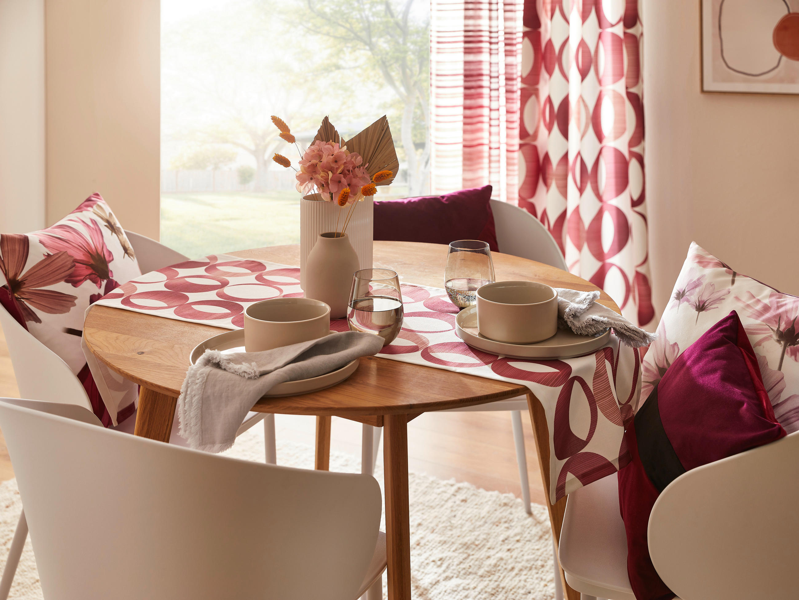 TISCHLÄUFER Bellino 40/140 cm  - Rot/Weiß, LIFESTYLE, Textil (40/140cm) - Ambiente