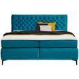 BOXSPRINGBETT 160/200 cm  in Türkis  - Türkis/Schwarz, Design, Textil/Metall (160/200cm) - Esposa