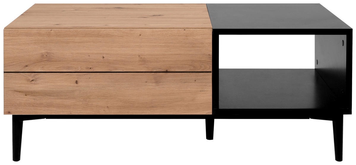 COUCHTISCH in Holzwerkstoff 100/55/40 cm  - Eichefarben/Schwarz, Konventionell, Holzwerkstoff/Kunststoff (100/55/40cm) - MID.YOU