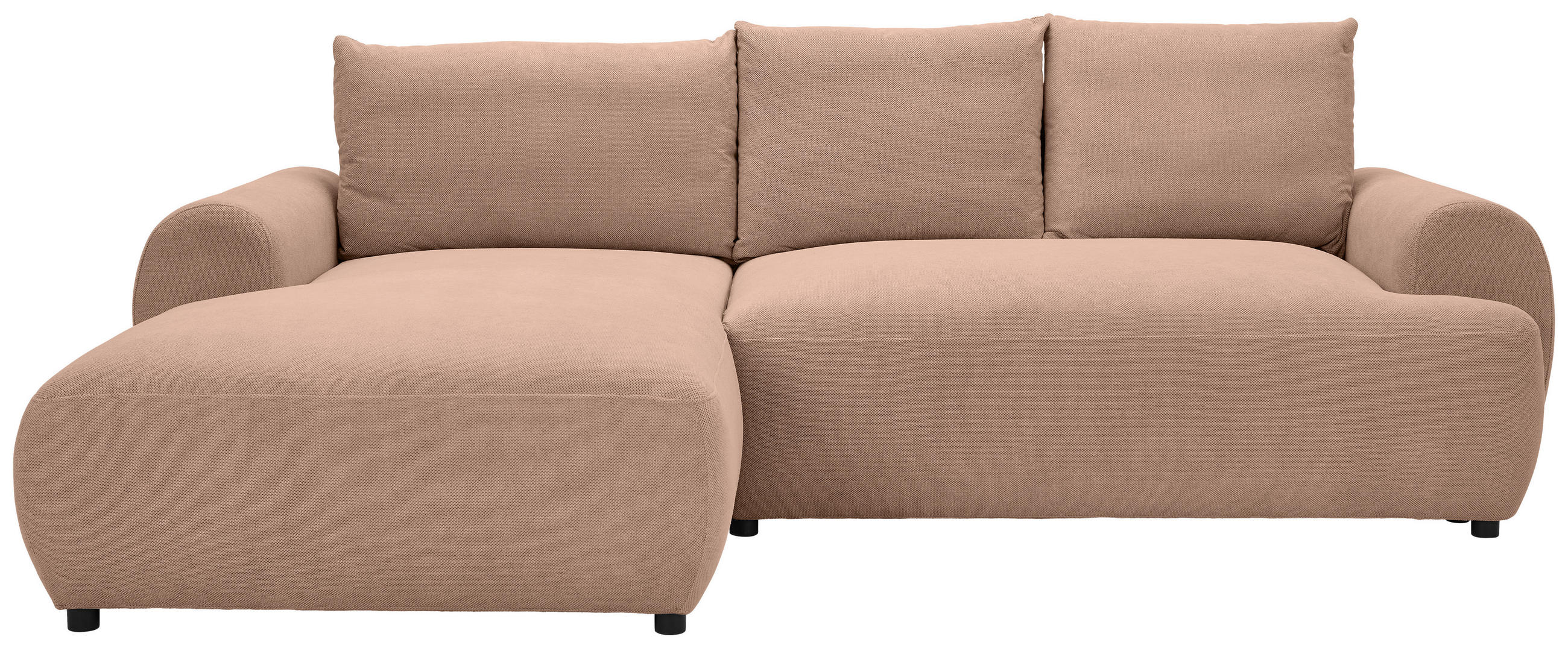 ECKSOFA Altrosa Webstoff  - Schwarz/Altrosa, MODERN, Kunststoff/Textil (175/265cm) - Carryhome