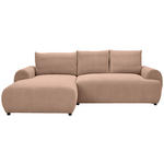 ECKSOFA in Webstoff Altrosa  - Schwarz/Altrosa, MODERN, Kunststoff/Textil (175/265cm) - Carryhome