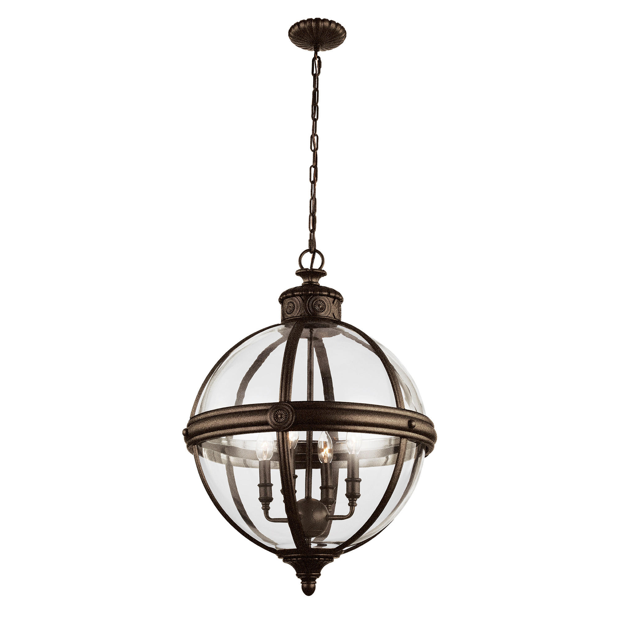 KRONLEUCHTER 49.8/83.2 cm   - Bronzefarben, KONVENTIONELL, Glas/Metall (49.8/83.2cm) - Elstead Lighting