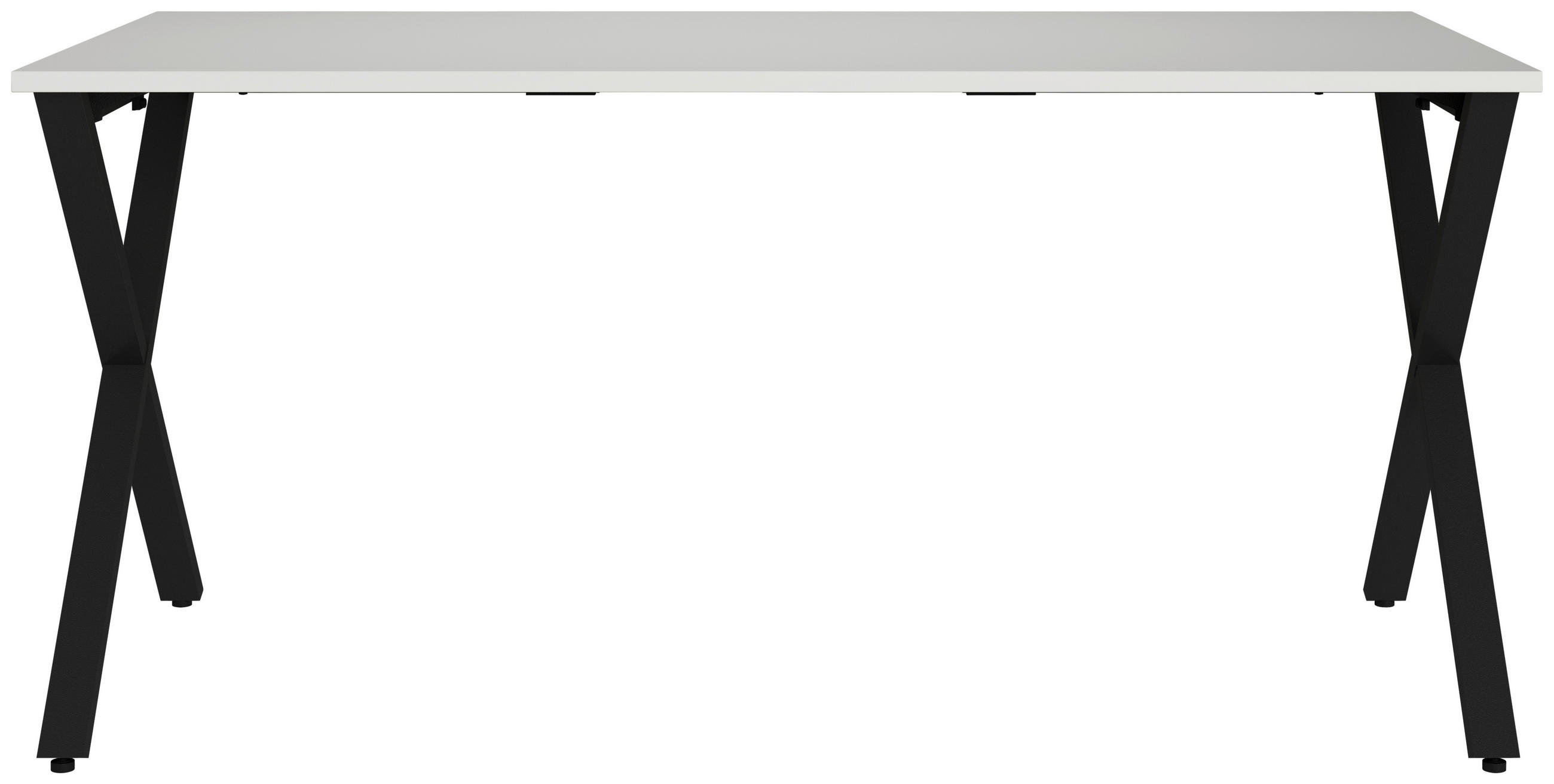 SCHREIBTISCH 160/80/75 cm Schwarz, Hellgrau  - Hellgrau/Schwarz, MODERN, Holzwerkstoff/Metall (160/80/75cm) - Novel
